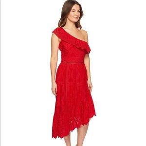 Red one shoulder kooples dress